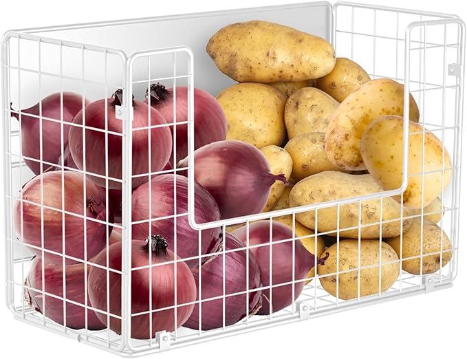 Ofiray-home Magnetic Fridge Shelf, Fruit Potato & Onion Storage Bins, Pantry Organizers, Large Container Basket for Refrigerator, Kitchen Counter, Cabinet (1, White) by Ofiray-home