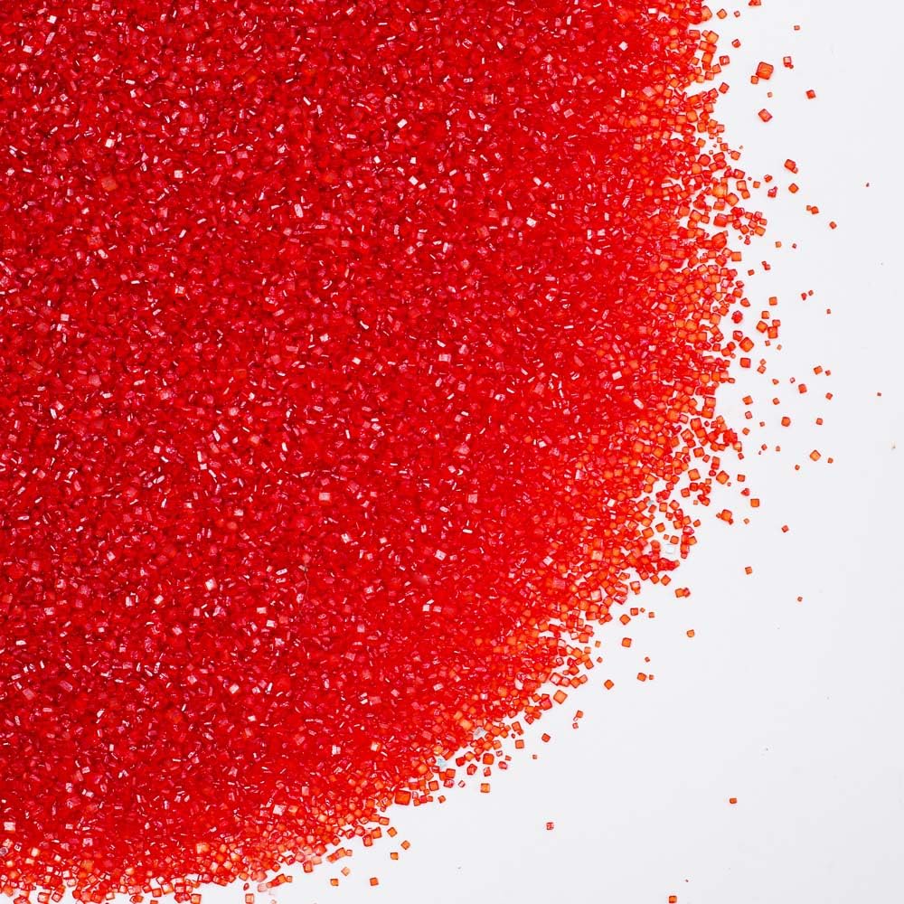Kasvan Red Sanding Sugar Sprinkles - Edible Sugar Crystals, Baking Cake Decorations, Ice Cream Toppings cupcake Decorating, Wedding Party Chirstmas Supplies, 85g/3.2oz