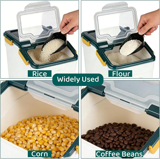 25 Pound Large Food Grade Container for Rice Flour Sugar, Blue, 2pcs - Image 8