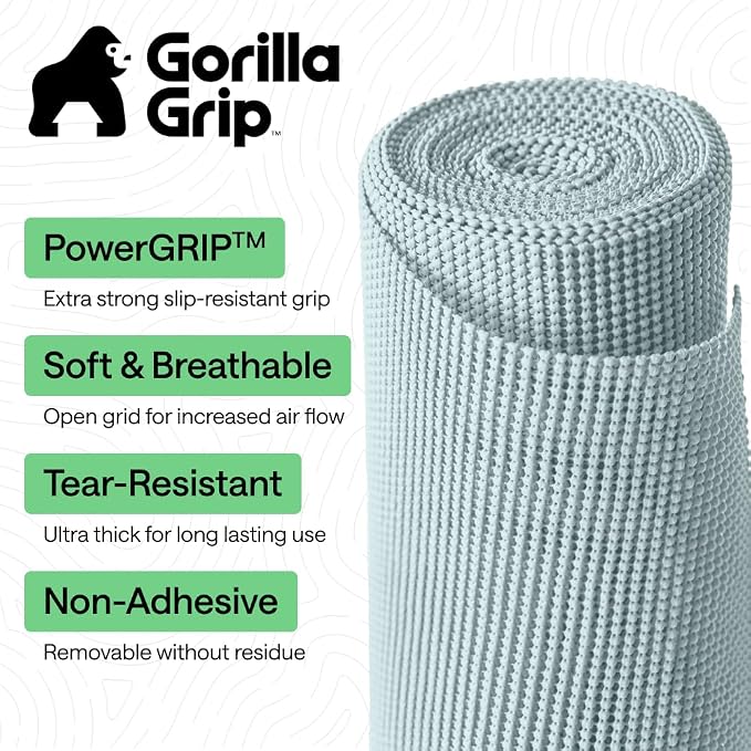 GORILLA GRIP powerGRIP Drawer Shelf and Cabinet Liner, 20" x30', Spa Blue - Image 2