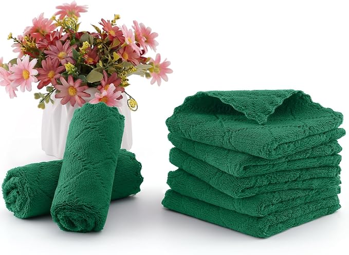 Homaxy 12 Pack Super Soft & Absorbent Dish Cloths, 10" x 10", Dark Green - Image 6