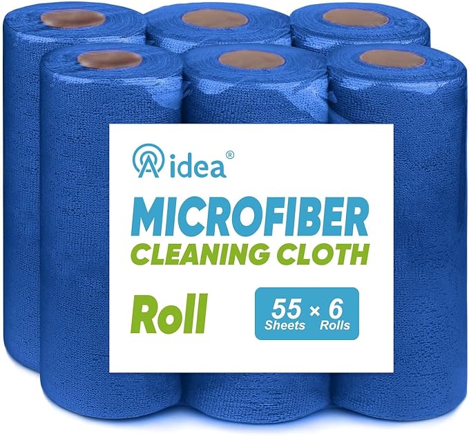 AIDEA Microfiber Cleaning Cloth 330 Sheets 6 Roll, Cleaning Rags 11×9" by AIDEAHOME