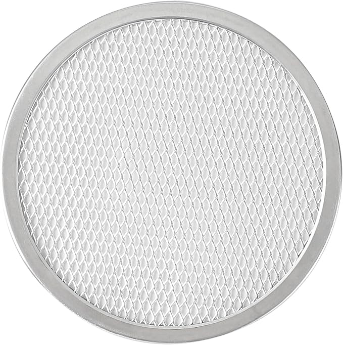 Restaurantware 8 Inch Aluminum Pizza Screen Pack of 12 Mesh Baking Tool For Crispy Crust, Lightweight Stackable Seamless Rim Rust-Resistant Baking Screen, Reusable for Pizzerias, Home Oven Use - Image 10