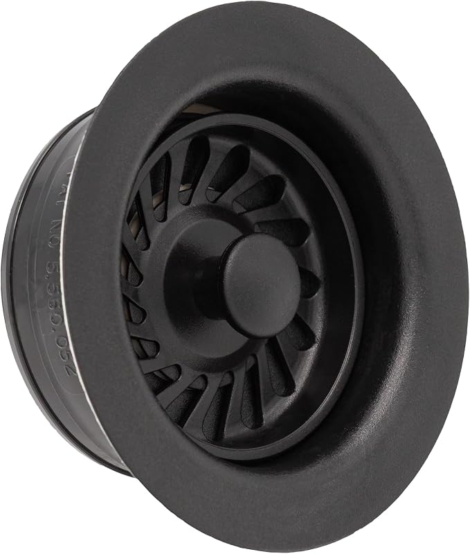 JB Signature Kitchen Sink Strainer – For Garbage Disposal Chip & Scratch Resistant POM Plastic Compatible with InSinkErator & Similar Disposals Fits 3.5 Inch Drain Opening Matte Black 1-Pack by JBProducts