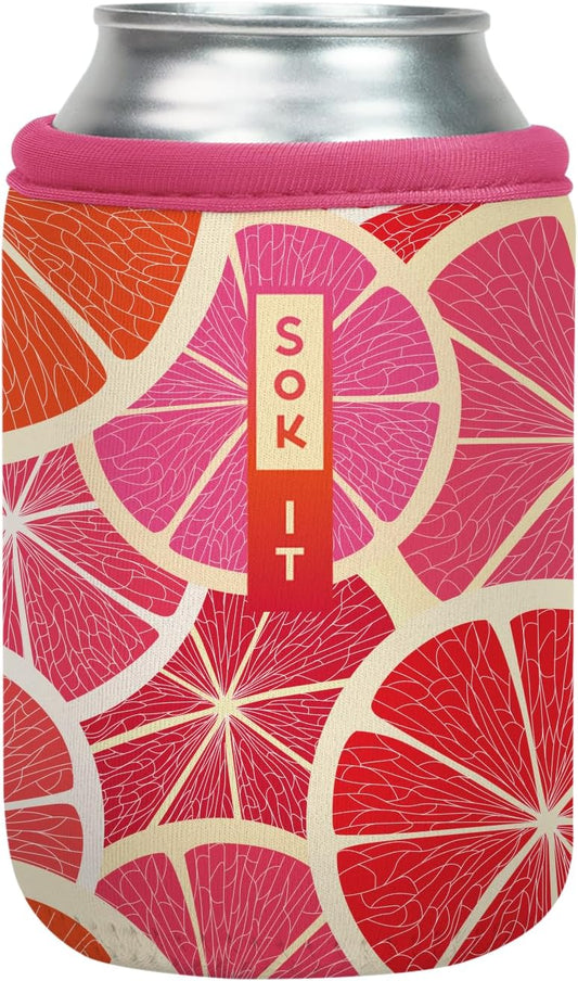 Sok It CanSok Sleeve for Beer & Soda Insulated Neoprene Cover (Sunshine Slices, 12oz Can Sleeve)