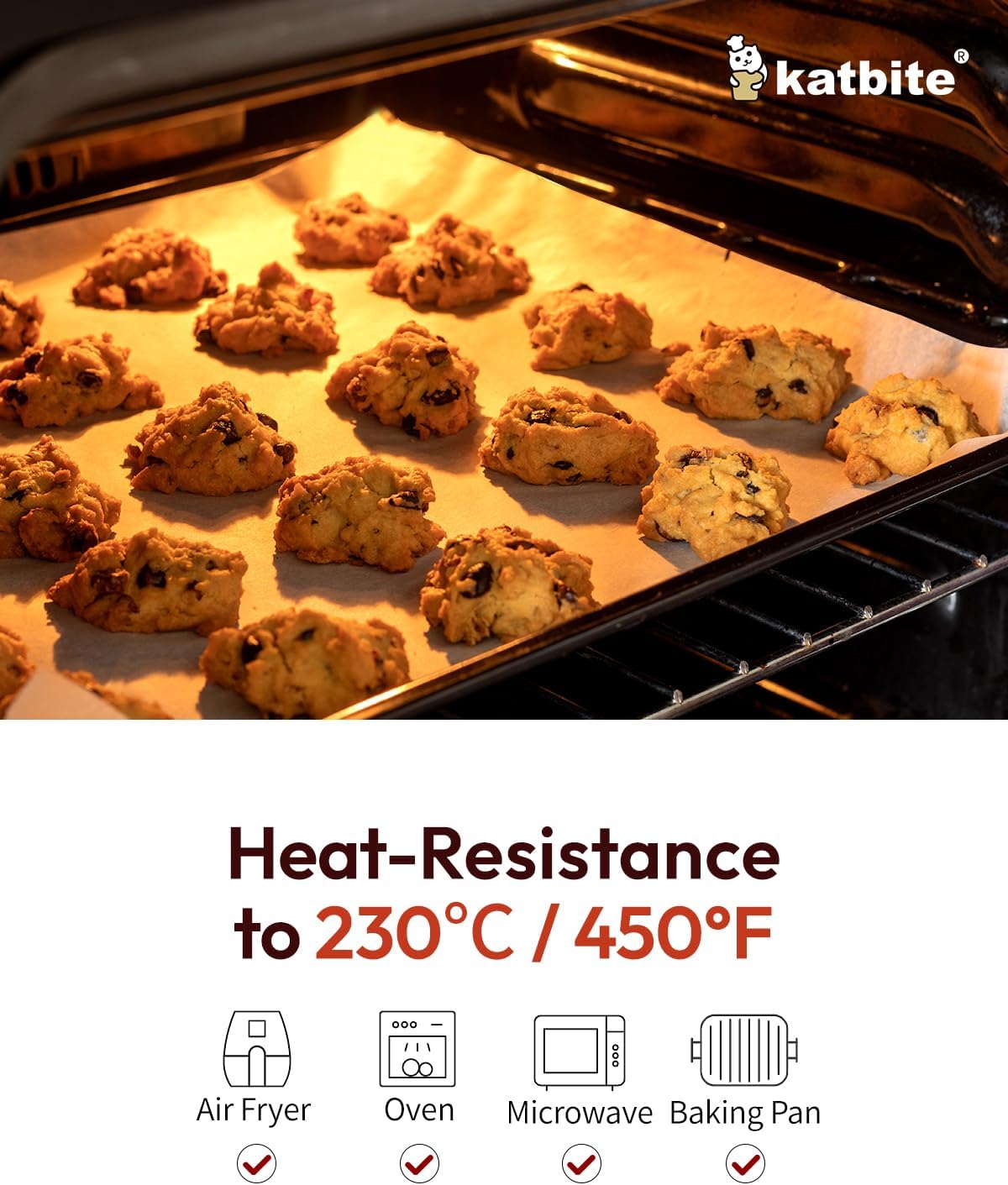 Katbite 16x24 inch Heavy Duty Parchment Paper Sheets, 100Pcs Precut Non-Stick Full Parchment Sheets for Baking, Cooking, Grilling, Frying and Steaming, Full Sheet Baking Pan Liners [Advanced Series]