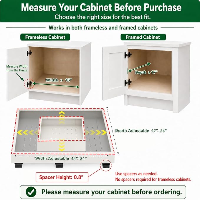 Fokyfok Pull out Cabinet Organizer,Expandable,No Drill,Heavy Duty,Kitchen - Image 2