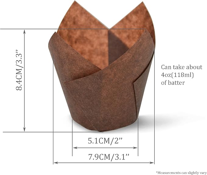 Black Check Medium Size Tulip Baking Cups Cupcake Liners Muffin Liners Greaseproof Paper 100 - Image 3