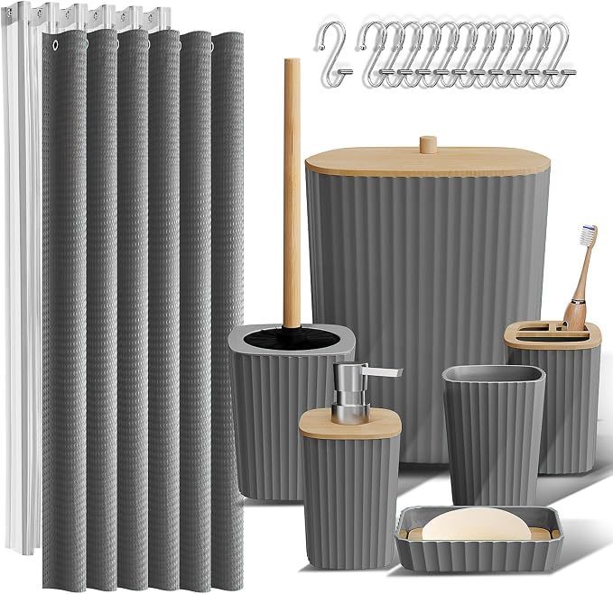 Clara Clark Bathroom Set, Shower Curtain Set, Bathroom Accessory Set by ClaraClark