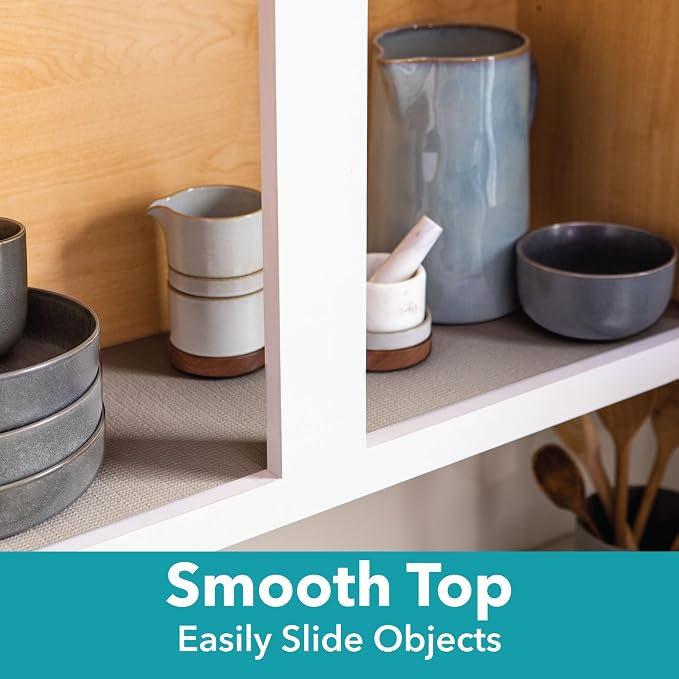 Smooth Top EasyLiner for Cabinets & Drawers, Easy to Install, Shelf Paper & Drawer Liner Non Adhesive, Non Slip Shelf Liner for Pantry, Kitchen Essentials, 12 in x 24 ft (1 Pack), 24 ft, Gray Damask - Image 3