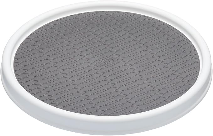 Copco Basics Lazy Susan Turntable and Kitchen Cupboard Organiser, 30 cm, White/Grey by Copco
