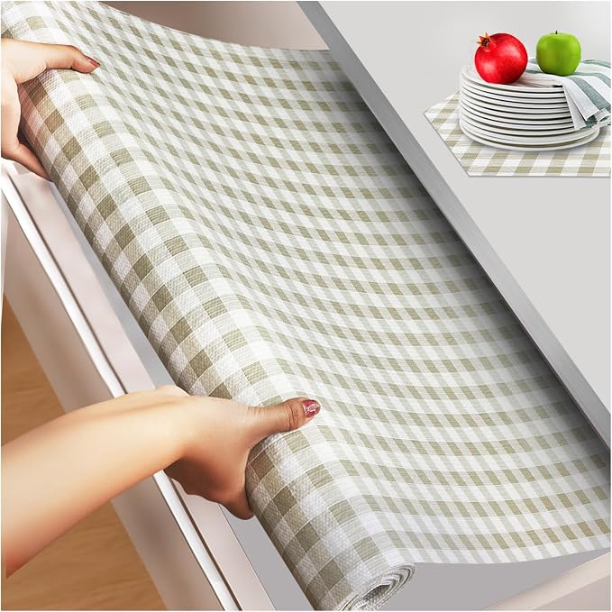 Beautysaid Shelf and Drawer Liner for Kitchen Cabinet Non Adhesive Non Slip by Beautysaid