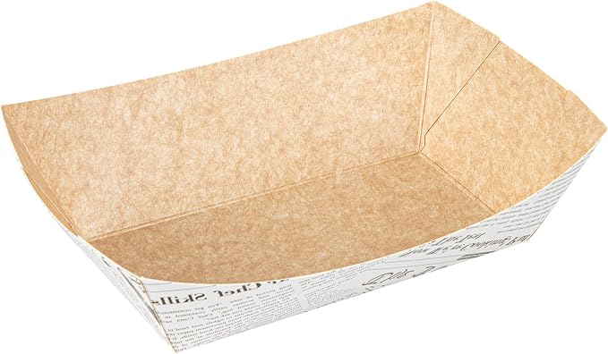Restaurantware Paper lb Newsprint Food Tray Boat, 200 Pack - Image 2