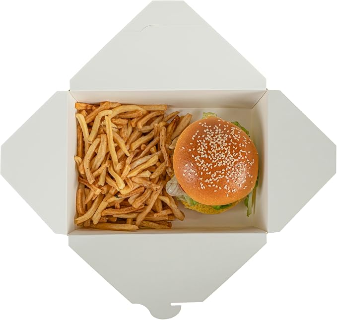 Restaurantware Bio Tek 98 Ounce Take Out Boxes 200 To Go Lunch Boxes - Tab-Lock Closure Heat-Tolerant Green Paper Disposable Lunch Boxes Greaseproof For Hot And Cold Foods - Image 12