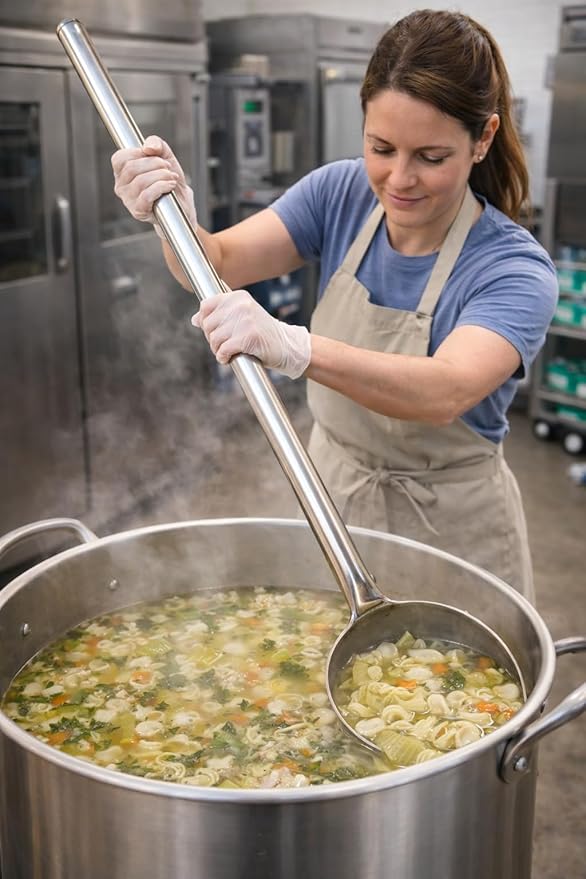 Extra Large 46” Stainless Steel Spoon – Giant Lightweight Cooking Ladle for Commercial & Home Use – Nearly 4ft Long Industrial Very Big Kitchen Spoon for Soups, Chili, Stock Pots, or Theater Prop - Image 6