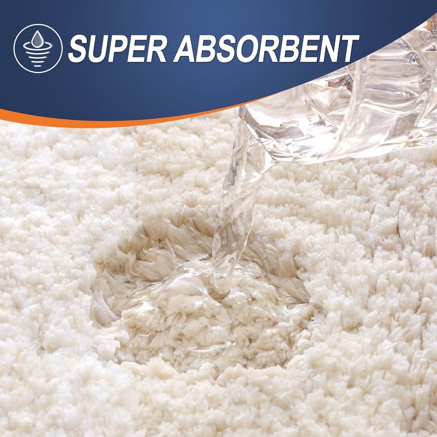 OLANLY Luxury Toilet Rugs U-Shaped 24x20, Extra Soft and Absorbent Microfiber Bathroom Rugs, Non-Slip Plush Shaggy Bath Mat, Machine Wash Dry, Contour Bathroom Mats for Toilet Base, Light Beige