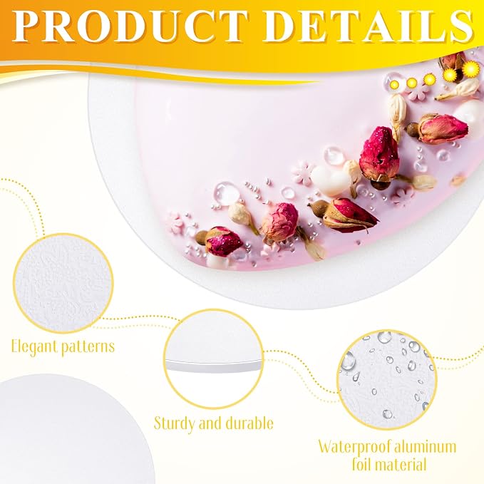 Bokon 12 Inch 50 Pcs Round Cake Boards,White - Image 5