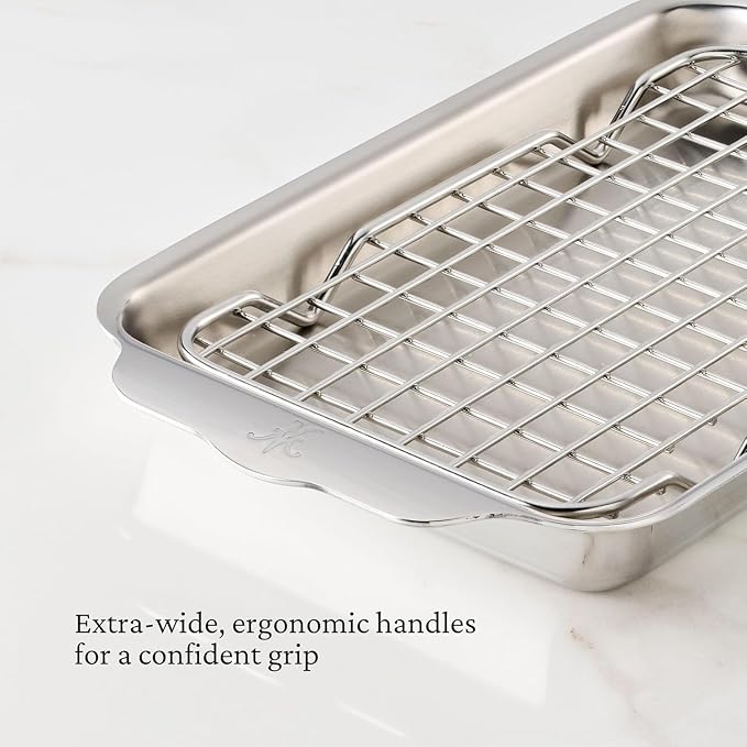 Hestan OvenBond Provisions - Tri-Ply Stainless Steel 2-Piece Mini-Eighth Sheet Pan & Rack Set (6 x 9") - Image 6