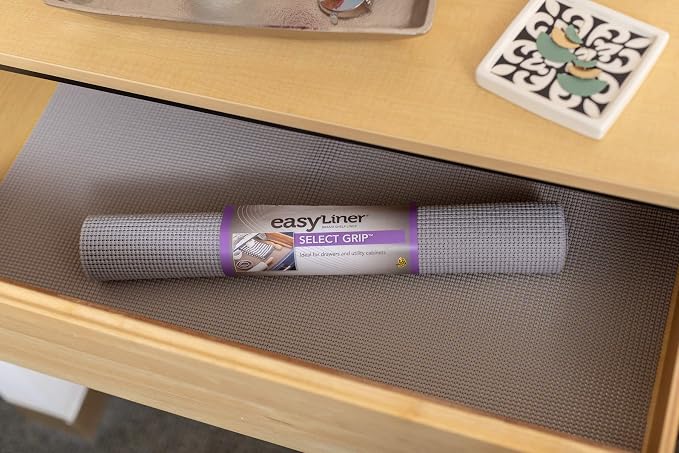 EasyLiner Select Grip Shelf Liner - Easy to Install & Cut to Fit - Non Slip, Non Adhesive, Drawer Shelf & Cabinet Liner for Kitchen, Bathroom, Pantry Cupboards, 20 in x 6 ft (6 Rolls), 36 ft, Gray - Image 4