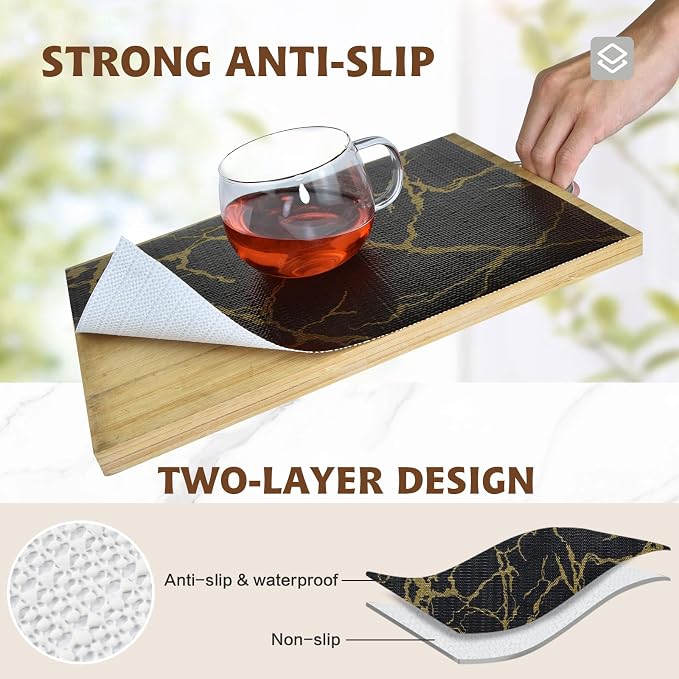2-Layer Drawer and Shelf Liner for Kitchen Cabinet: 12in X 20Ft Non Slip - Image 2