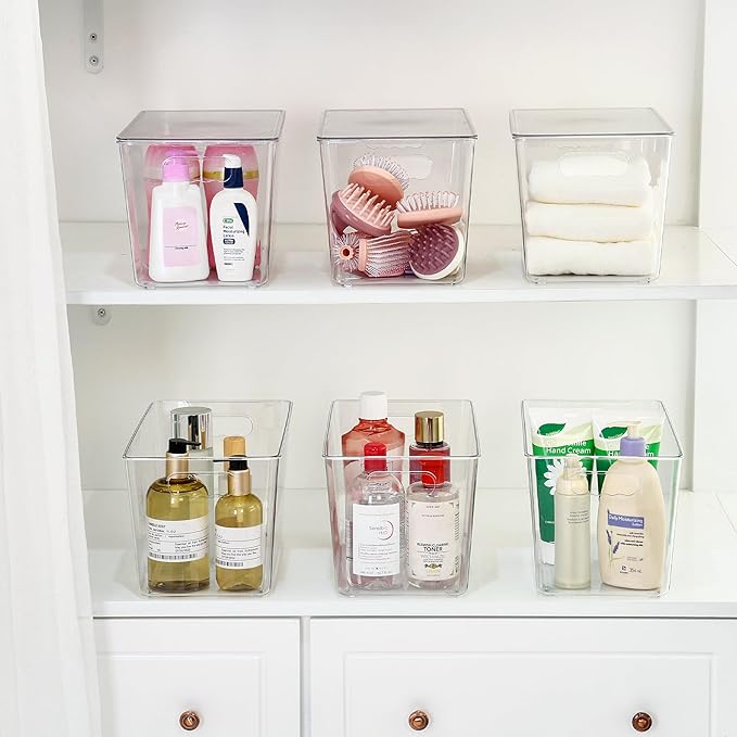 Vtopmart 10 Pack Clear Stackable Storage Bins with Lids and Handles, XLarge | BPA-free Plastic, Organize Vertically, For Pantry Kitchen Fridge Cabinet Closet Bathroom, Built to Last, Easy to Move - Image 5