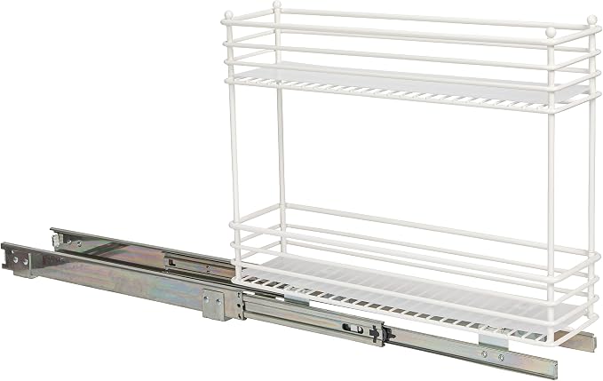 Household Essentials White Steel Artisan Organizer with Plastic Liners, 2-Tier Pull-Out - Image 8