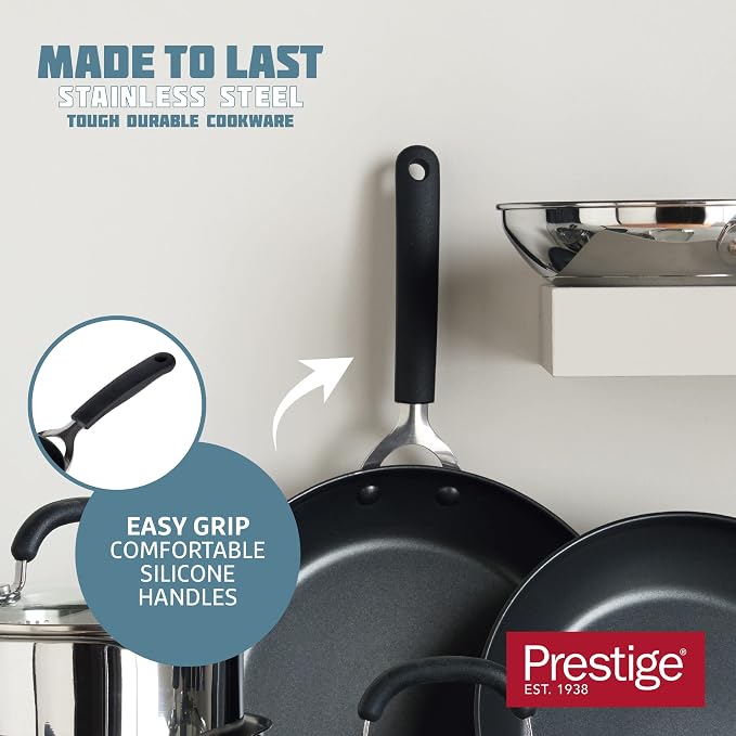 Prestige Made To Last Stainless Steel Saucepan with Lid 18cm - Saucepan with Straining Lid, Measurement Guide & Easy Grip Silicone Handles, Induction Suitable, Dishwasher Safe Cookware - Image 7