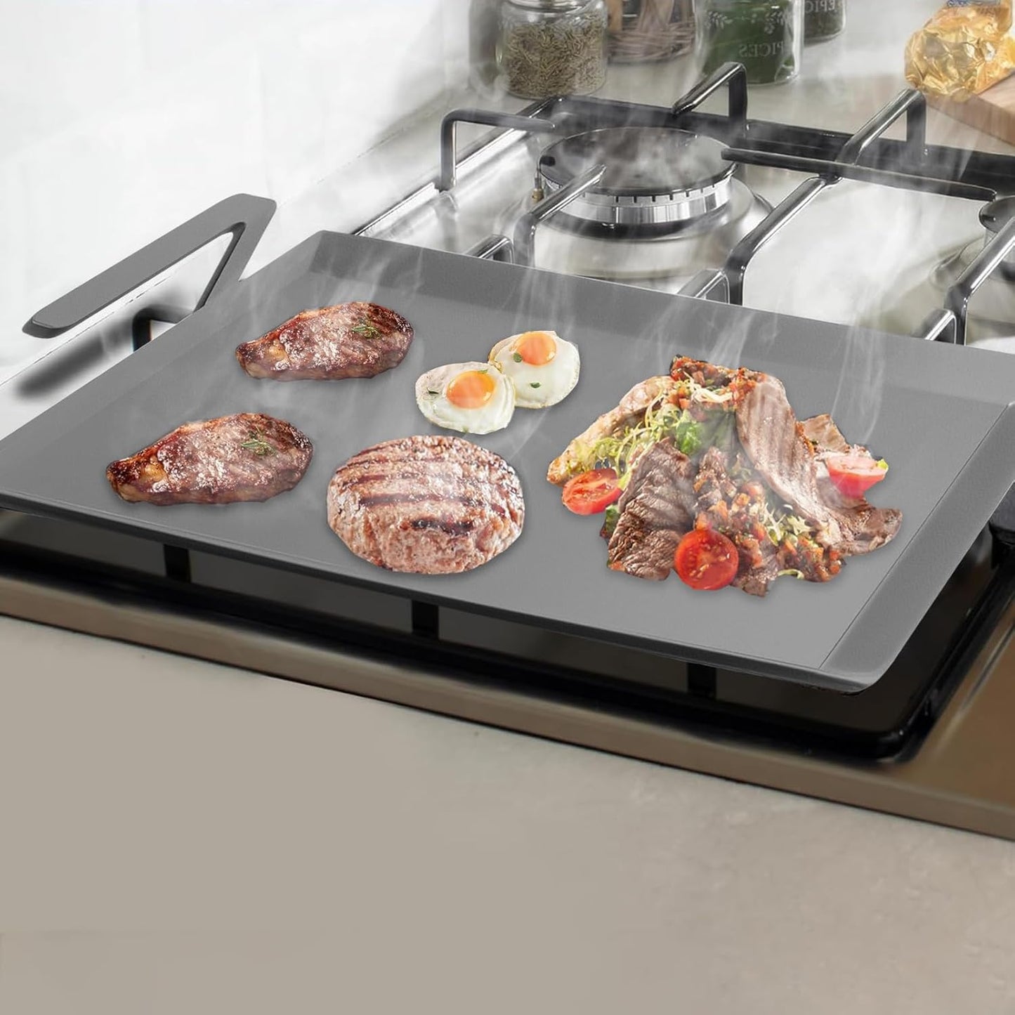 Carbon Steel Griddle, Large Premium Cooking Griddle, Professional Cookware Replacement for Made In Cookware, 24" x 10 1/2"