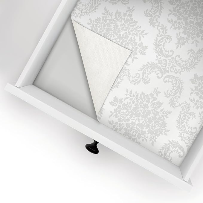 RAY STAR 12 x 120 Inch Shelf Liner for Kitchen Cabinets, Non-Adhesive Cabinet Liner Washable, Drawer Liner for Dresser Non-Slip Bathroom [Pearl Damask](7 Roll) - Image 9
