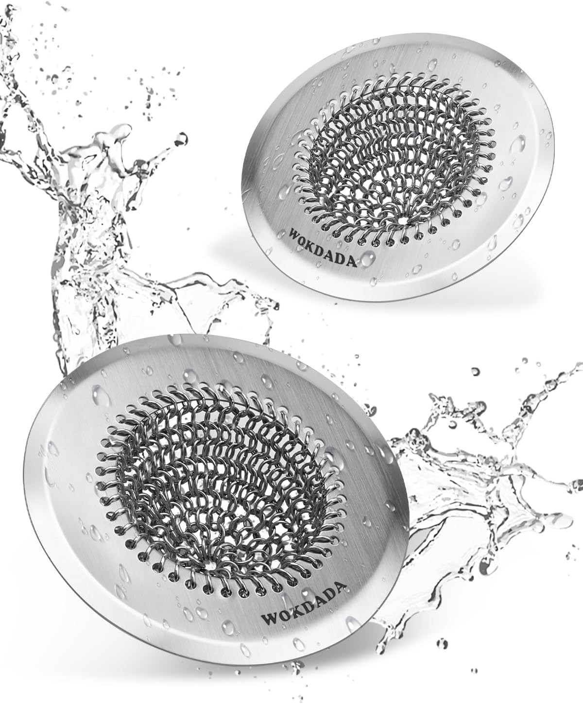 Sink Drain Strainer, Reversible Easy Clean Mesh Sink Strainer with 304 Stainless Steel, Wokdada Revolutionary Anti-Rust Large Kitchen Sink Strainer Food Catcher for Garbage Disposal Without Clogging