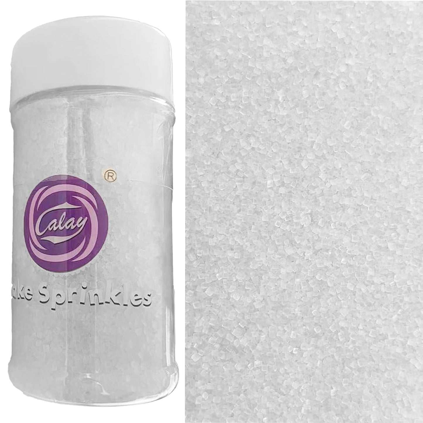 Sentovac White Sanding Sugar for Baking Edible Sparkling Sugar Sprinkles Coarse Sugar Crystals for Baking Topping Cake Cookie Cupcake Topper Ice Cream Decoration Supplies 3.2 OZ