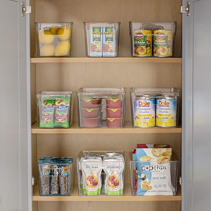 Sorbus Fridge Organizers and Storage, Clear Plastic Bins (Medium, 4 Pack) | Handled containers keep crafts, clothing and household supplies sorted across pantries, cabinets, refrigerators and closets. - Image 6