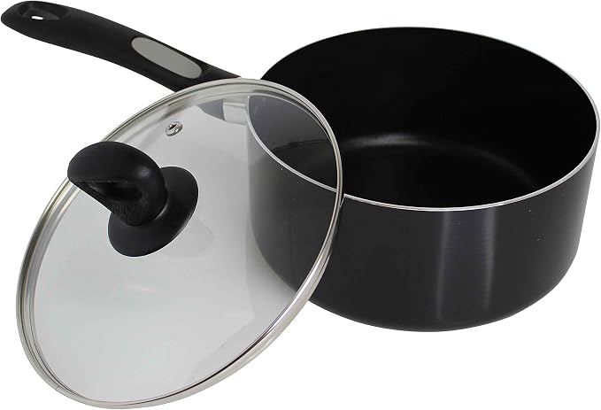 Mirro A7972484 Get A Grip Aluminum Nonstick 3-Quart Saucepan with Glass Lid Cover Cookware, Black - Image 6