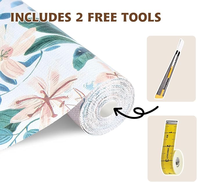 Shelf Liners Thickened Non-Slip Non Adhesive Pastel Floral & Bird Pattern - Image 6