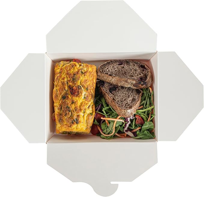 Restaurantware Bio Tek 45 Ounce Take Out Boxes 50 To Go Lunch Boxes - Tab-Lock Closure Heat-Tolerant Orange Paper Disposable Lunch Boxes Greaseproof For Hot And Cold Foods - Image 12