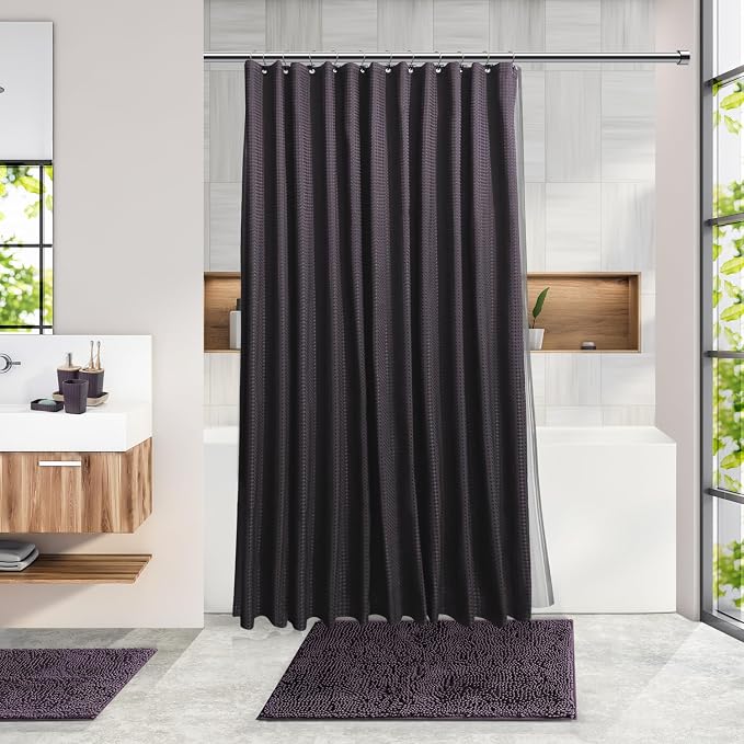 Clara Clark Bathroom Set, Shower Curtain Set and Shower Caddy Hanging - Image 2