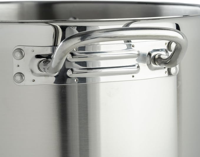 Winco Silver 20 qt Stainless Steel Stock Pot with Cover - Image 4