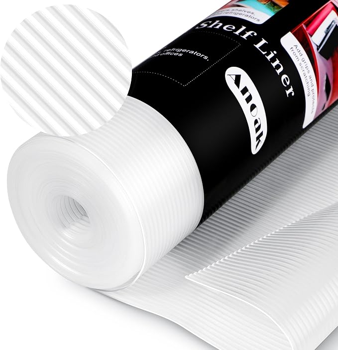 Anoak Shelf Liner - Non-Slip Cabinet Liner, 24 Inch x 30 FT(360 Inch) Durable Waterproof Washable Oil-Proof for Kitchen Cabinet, Shelves, Refrigerator, Storage, Desks, Non Adhesive by ANOAK