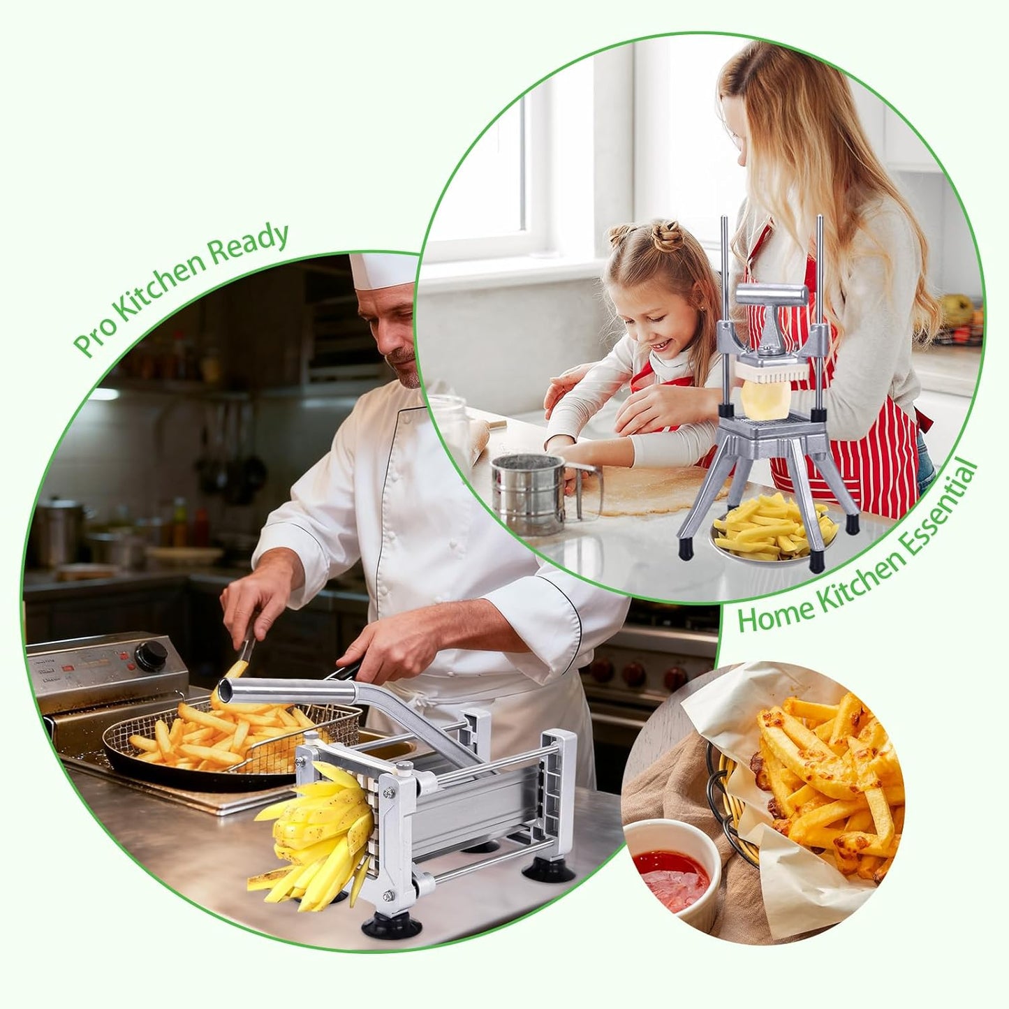 3/8" Replacement Vegetable Chopper Blade, 420j2 Stainless Steel Interchangeable Blade & Pusher Block Set for Commercial Vegetable Dicer Fruit Cutter