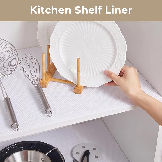 100% EVA Shelf Liner Waterproof Non Adhesive, 17.5" x 120", White - Image 3