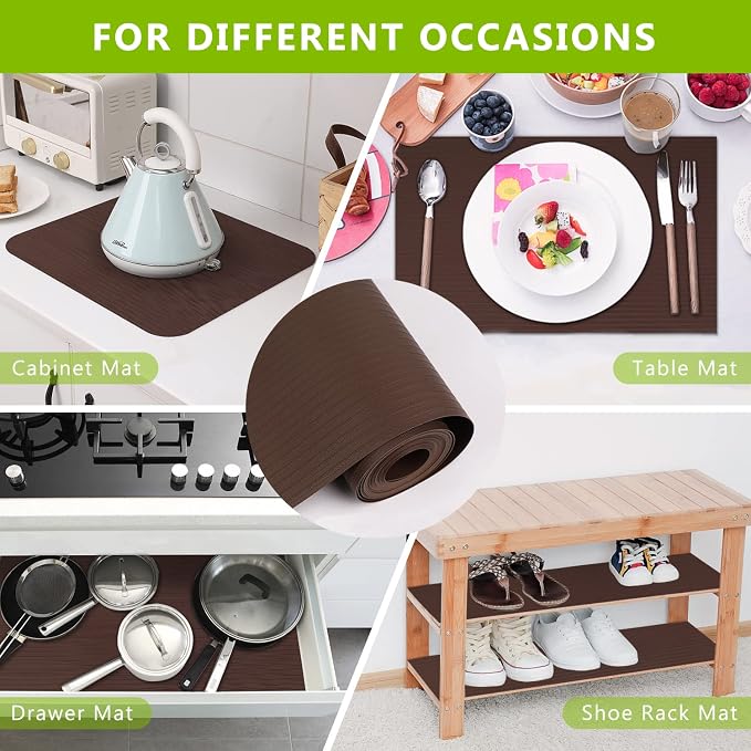 Anze Shelf Liner for Kitchen Cabinets, Coffee, 23.6 x 157.5 in - Image 6