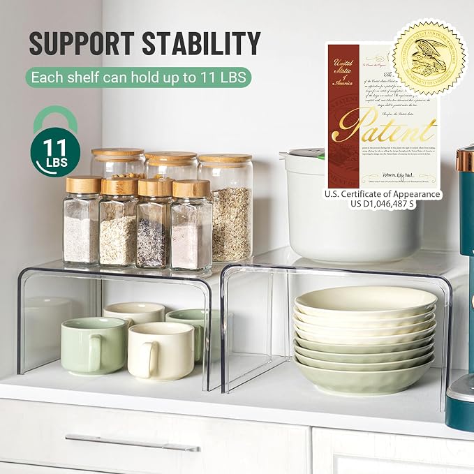 Bobomoment Clear Cabinet Organizer, Stackable Shelf Organizer Set of 4 - Image 5