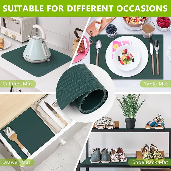Anze Shelf Liner for Kitchen Cabinets, Green, 11.8 x 157.5 in - Image 7