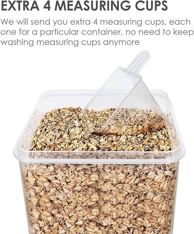 Vtopmart Extra Large Airtight Food Storage Containers, 6.5L, 4 Pcs | For Bulk Flour and Sugar Storage, Airtight Seal, Multiple Sizes, BPA Free, Food Grade Material, Dishwasher Safe (Not Lids) - Image 5