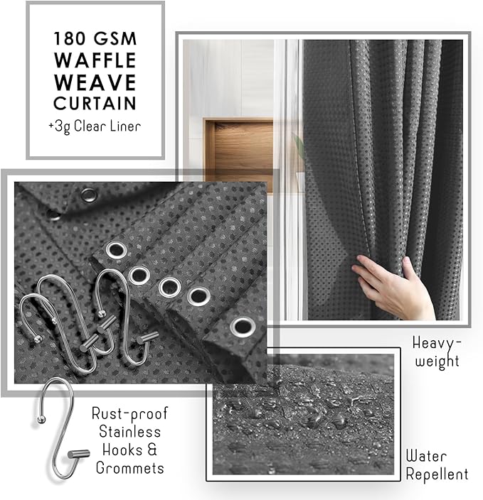 Clara Clark Bathroom Set, Shower Curtain Set, Bathroom Accessory Set - Image 4