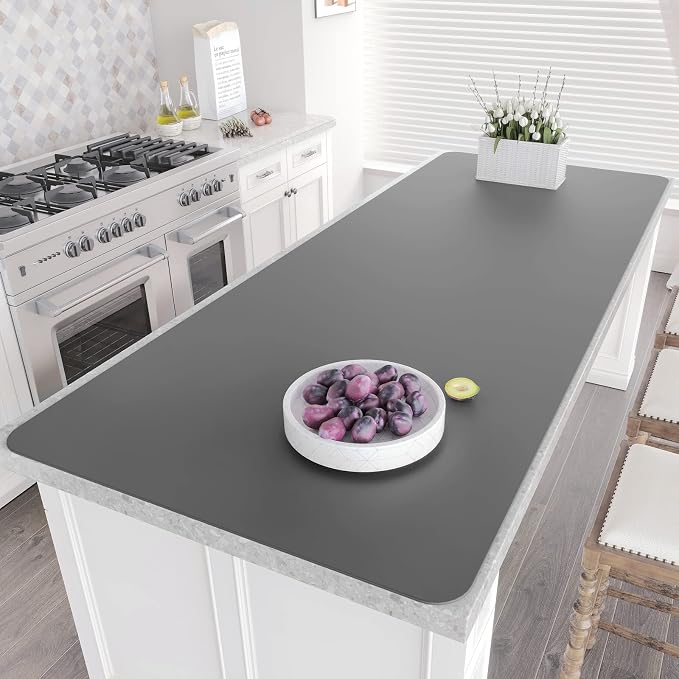 Warome Silicone Mat,78.7”x 23.6” Heat Resistant Mats for Countertop,Extra Large Countertop Protector Mat, Multi-functional Cuttable Kitchen Counter Mat, Silicone Mats for Kitchen Counter/Crafts- Grey by Warome