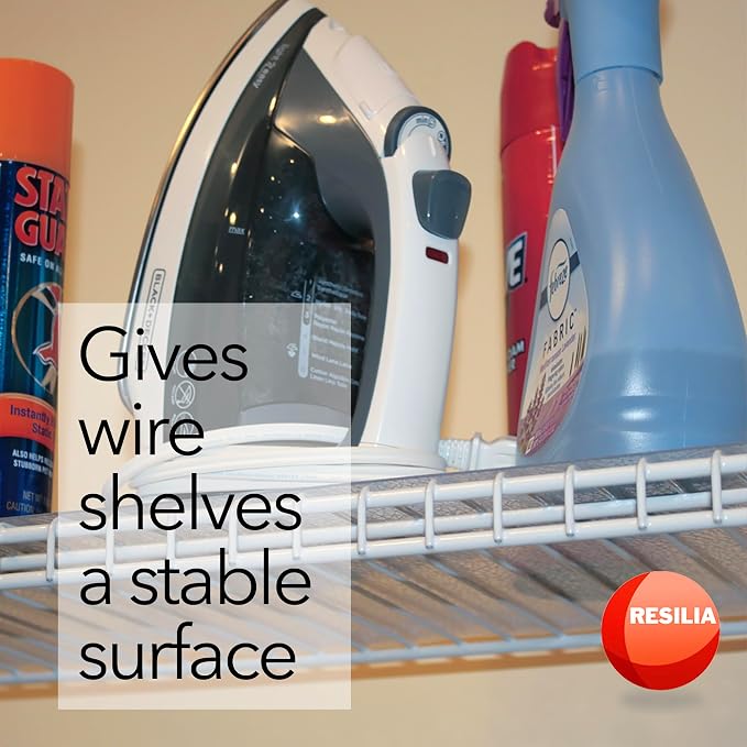 RESILIA Closet Shelf Liner for Wire Shelving – 12" Wide x 25' Long Heavy Duty Waterproof Liners, Clear PVC Covers for Kitchen Pantry, Bathroom Closet, & Cabinet Storage, Made in The USA - Image 5