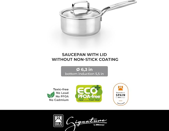 BRA COOKWARE Signature 10-Piece Cookware Set | Stainless Steel Pot&Pan Set - Image 11