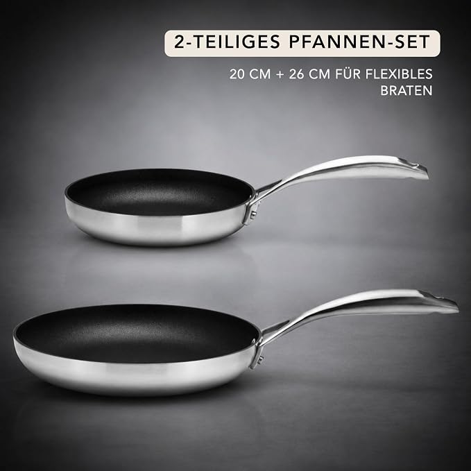 Scanpan CS+ 2-Piece Nonstick Fry Pan Set (8 & 10 1/4 inch) – Compatible with All Cooktops, Induction Ready, Metal Utensil Safe, Oven Safe to 500°F, Dishwasher Safe - Image 4