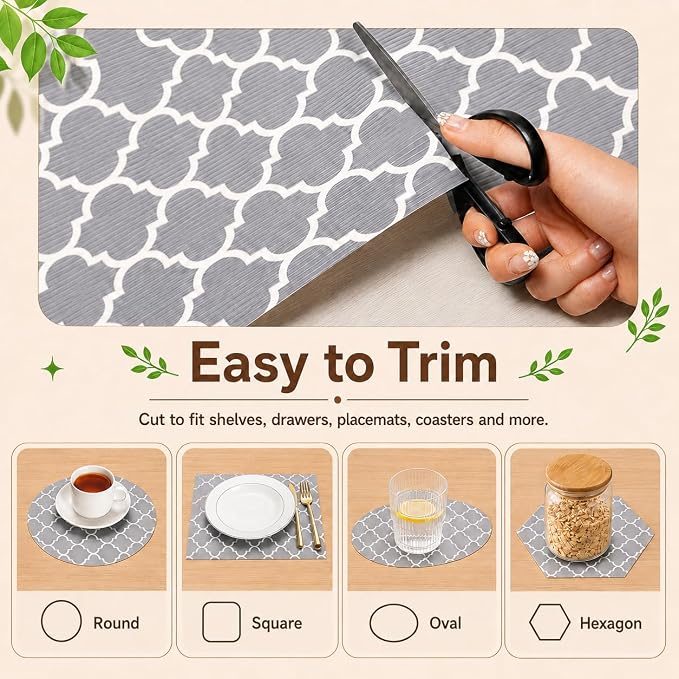 Glotoch Drawer Liner and Shelf Liner, 12" W x 60" L, Non Adhesive, Gray - Image 4